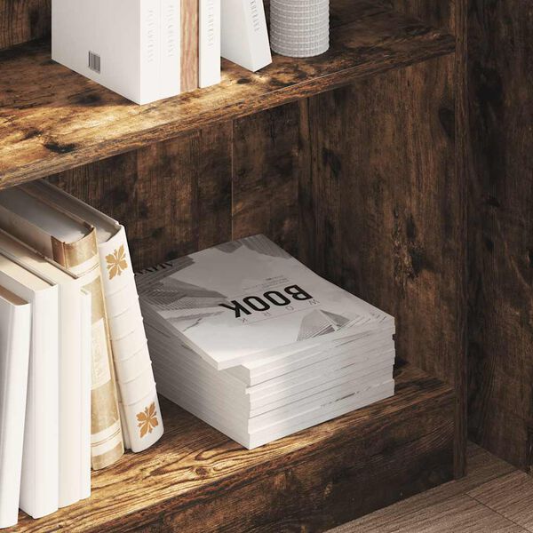 vidaXL Regał, przydymiony dąb, 80x24x76 cm, materiał drewnopochodny