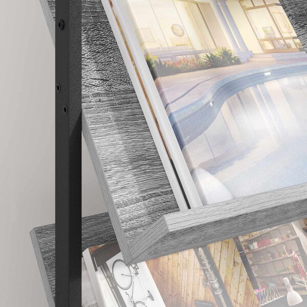 vidaXL Regał na gazety z p&oacute;łką Szary Sonoma 68 x 40 x 123.5 cm