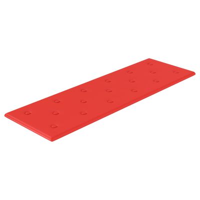 vidaXL Panele ścienne, 12 szt., czerwone, 90x30 cm, sztuczna skóra