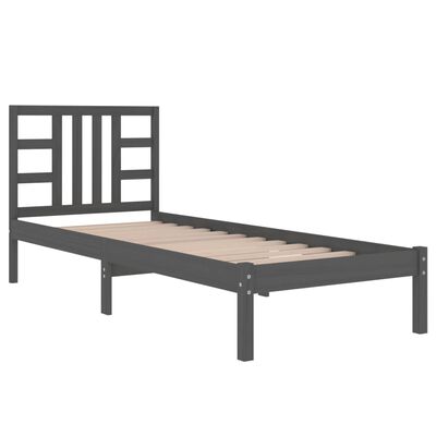 vidaXL Rama łóżka, czarna, lite drewno, 90x190 cm, pojedyncza