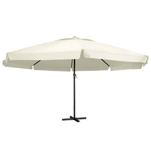 vidaXL Parasol ogrodowy na aluminiowym słupku, 600 cm, piaskowy