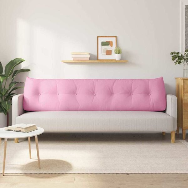 vidaXL Poduszka na plecy R&oacute;żowy 200 x 24 x 50 cm tkanina