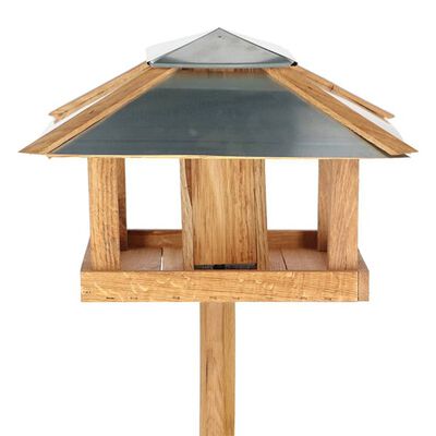 Esschert Design Karmnik dla ptaków, silos i kwadratowy daszek, stalowy