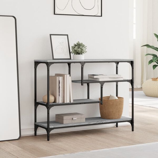 vidaXL Stolik konsolowy, szary dąb sonoma, 100x30x75 cm