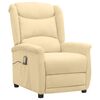 vidaXL Fotel masujący, kremowy, obity mikrofibrą