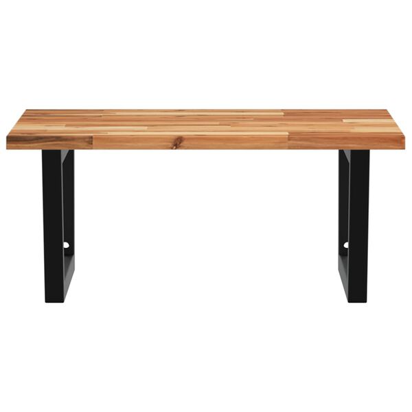 vidaXL P&oacute;łka ścienna pod umywalkę, stal i lite drewno akacjowe