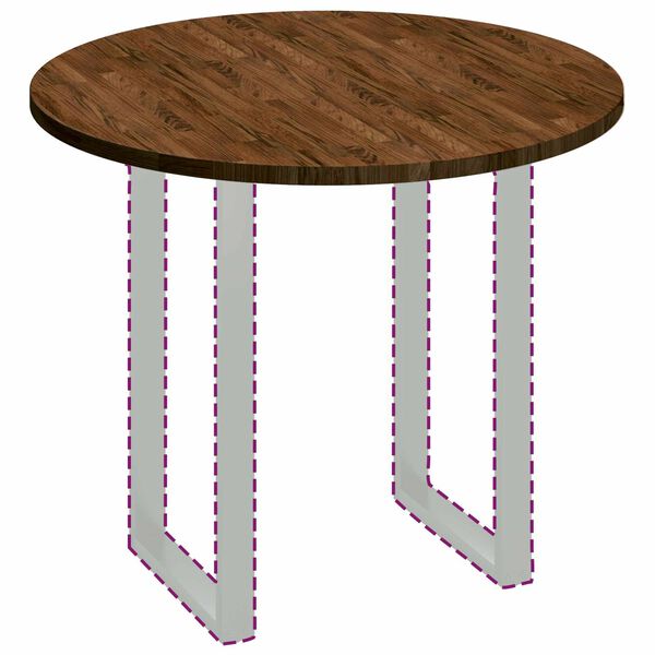 vidaXL Blat stołu Ciemny brąz &Oslash; 90 x 2,5 cm Dąb lite