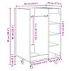 vidaXL Szafka golfowa z kołem Gładki Dąb Sonoma 65 x 45 x 98 cm