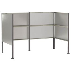 vidaXL Ekran na kosz na śmieci 167 x 85 x 113 cm Stal nierdzewna