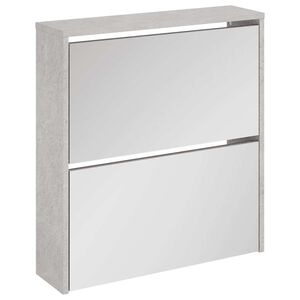 vidaXL Szafka na buty, lustro i 2 szuflady, szary beton, 63x17x67 cm