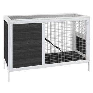 vidaXL Klatka dla kr&oacute;lik&oacute;w, szara, 103x44x69,5 cm, drewno sosnowe