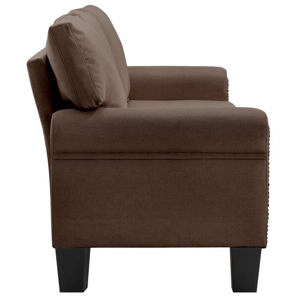 vidaXL 3-osobowa sofa, brązowa, tapicerowana tkaniną
