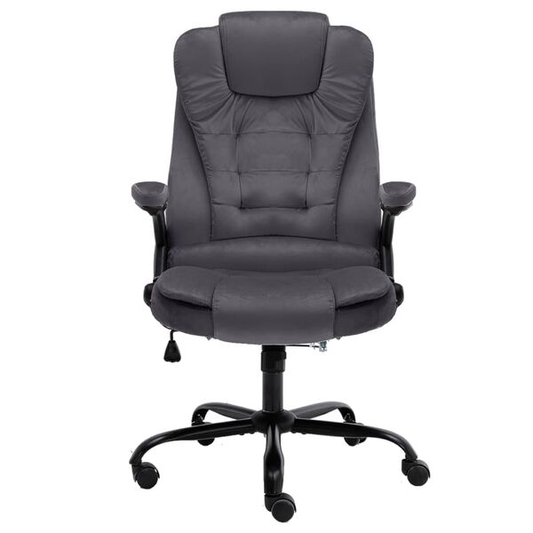 vidaXL Krzesło biurowe, ciemnoszare, tapicerowane aksamitem