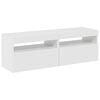 vidaXL Szafki TV z LED, 2 szt., wysoki połysk, białe, 60x35x40 cm