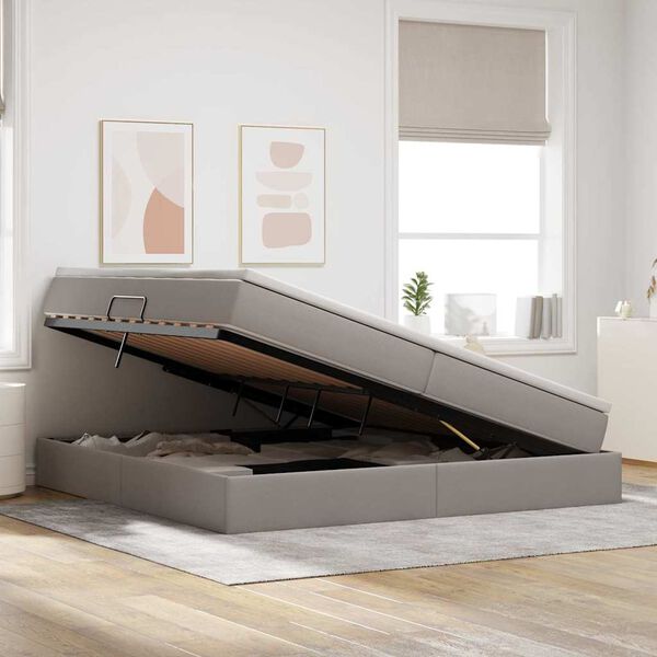 vidaXL Ł&oacute;żko z miejscem na przechowywanie i materacem Ciemnoszary