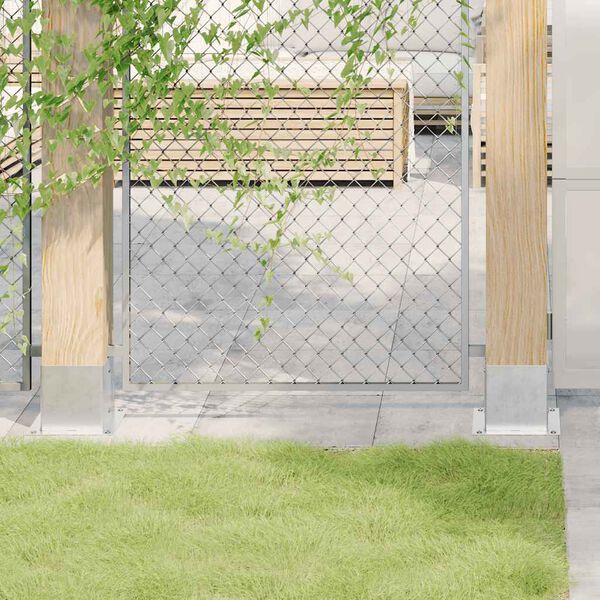 vidaXL Podstawy słupków kwadratowe 12 szt. Srebrne Stal ocynkowana