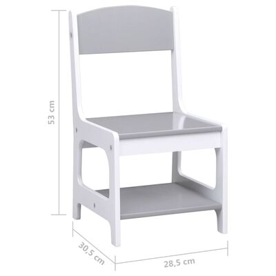 vidaXL Stolik dla dzieci z 2 krzesłami, biały, MDF