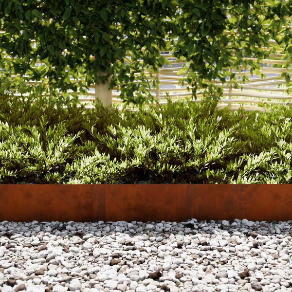 vidaXL Krawężnik do trawnika 50 pcs Brązowy 100 x 0.05 x 20 cm