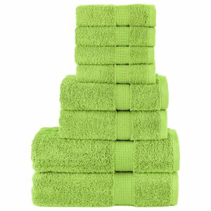 vidaXL 8-częściowy zestaw ręcznik&oacute;w premium SOLUND, zielony, 600 g/cm&sup2;