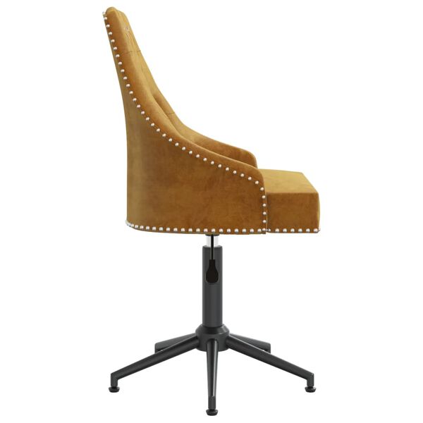 vidaXL Obrotowe krzesło biurowe, brązowe, tapicerowane aksamitem