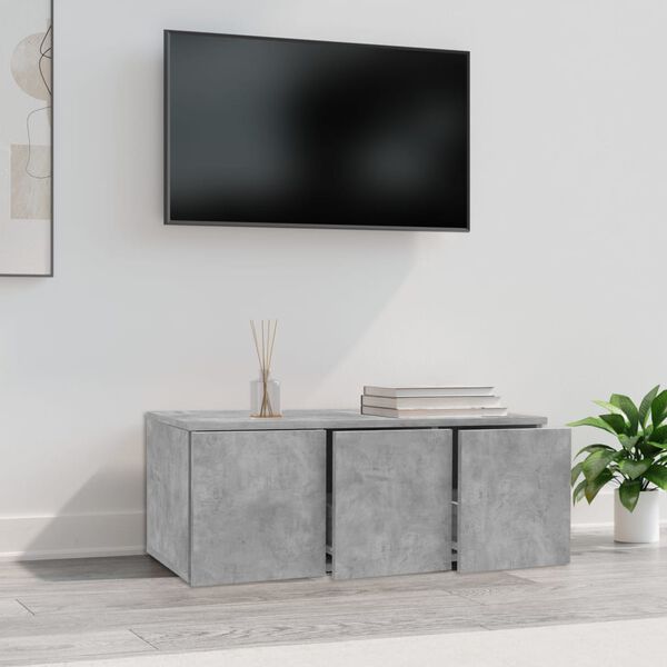 vidaXL Szafka pod TV, szarość betonu, 80x34x30 cm