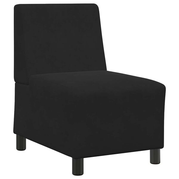 vidaXL | Modułowa sofa bez podłokietnik&oacute;w | Czarny 55 x 74 x 82 cm Aksamit