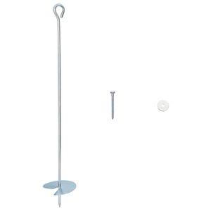 vidaXL Kotwa ziemna 10 pcs srebrny &Oslash;10 x 60 cm Galwanizowany metal