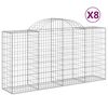 vidaXL Kosze gabionowe, 8 szt, 200x50x100/120 cm, galwanizowane żelazo