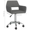 vidaXL Obrotowe krzesła stołowe, 6 szt., ciemnoszare, obite tkaniną