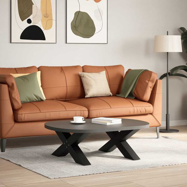 vidaXL Nogi do stolika kawowego w kształcie litery X 2 szt. Czarne 70x(30-31) cm Stal