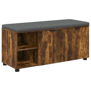 vidaXL Ławka w przedpokoju z poduszką Dąb Wędzony 100 x 38 x 46 cm