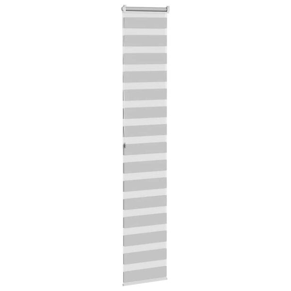 vidaXL Roleta zebra, jasnoszara, szerokość tkaniny 40,9 cm, poliester