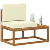 vidaXL Sofa końcowa na zewnątrz z poduszką Naturalny 91 x 63 x 73 cm