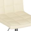 vidaXL Obrotowe krzesło stołowe, kremowe, obite tkaniną