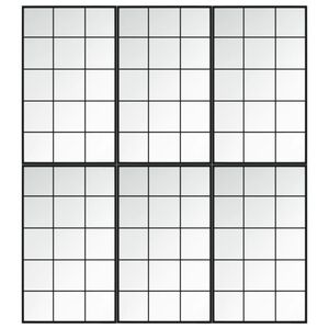 vidaXL Lustra ścienne, 6 szt., czarna rama, 100 x 60 cm, metal