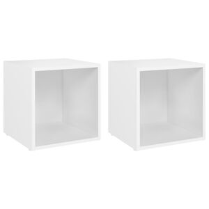 vidaXL Szafki pod TV 2 szt., białe 37x35x37 cm materiał drewnopochodny