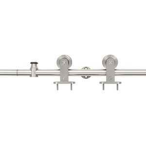 vidaXL System do mocowania drzwi przesuwnych, 183 cm, stal, srebrny