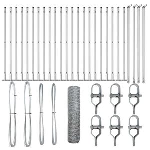 vidaXL Słupek ogrodzeniowy. Srebrny 50 x 0,6 m (siatka 36 mm) Stal