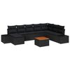 vidaXL Zestaw Sof na Ogr&oacute;d z poduszką 9 pcs Czarny polirattan