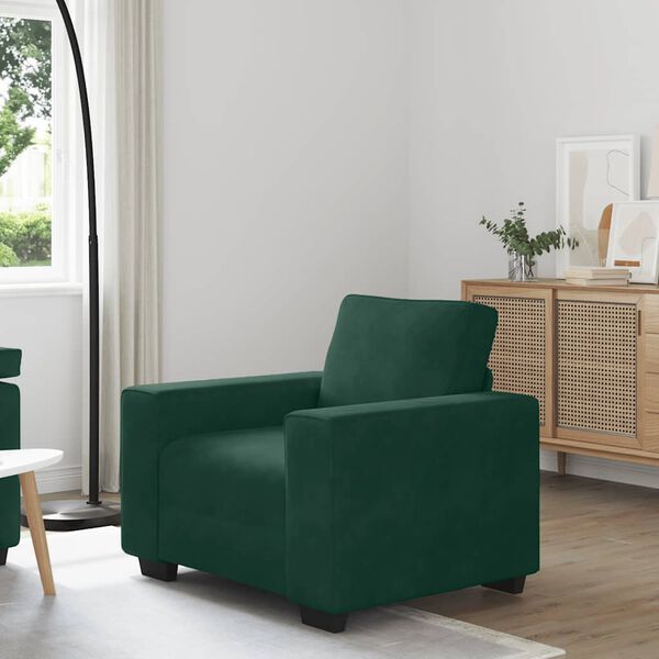 vidaXL Sofa Fotel Ciemnozielony 100x77x82 cm Aksamit
