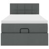 vidaXL Rama ł&oacute;żka otomana z materacem, ciemnoszara, 80x200 cm, tkanina