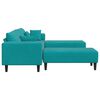 vidaXL Sofa z poduszką 3 pcs Turkusowy Aksamit