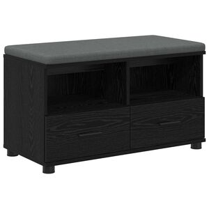 vidaXL Ławka w przedpokoju Czarny Dąb 80 x 38 x 46 cm