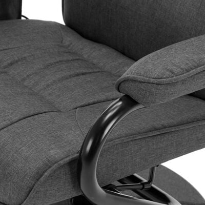 vidaXL Rozkładany fotel do masażu z podnóżkiem, ciemnoszary, tkanina