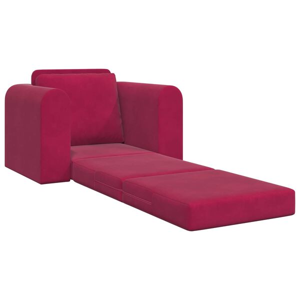 vidaXL Sofa Bed Czerwone wino 98 x 71 x 83 cm Aksamit