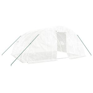 vidaXL Szklarnia ze stalową ramą, biała, 20 m&sup2;, 5x4x2,3 m