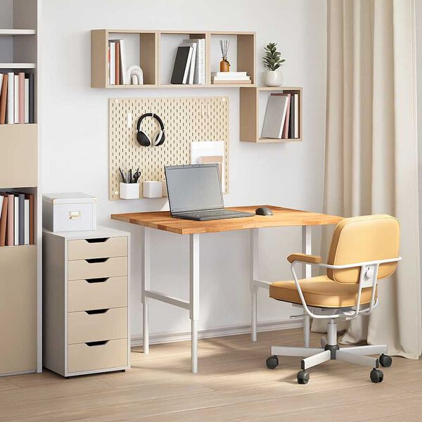 vidaXL Blat biurka, jasnobrązowy, 100x80x2,5 cm, lite drewno dębowe