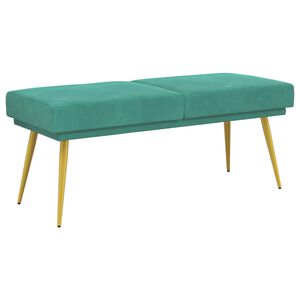 vidaXL Ławka podw&oacute;jna Turkusowy 120 x 45 x 46 cm Welur