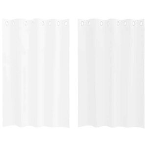 vidaXL Firany Voile z zasłonami 2 pcs Biały 140 x 140 cm Poliester