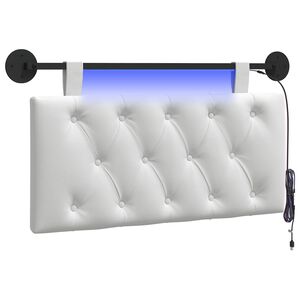 vidaXL Wezgłowie wiszące Z lampą LED Biały tkanina